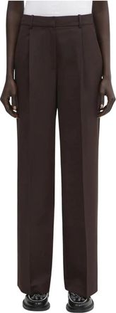 Anine Bing Trent Trouser - Dames - Straight fit broeken - Bruin - L - Wol - Broeken