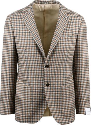 Luigi Bianchi Mantova Giacca Stondata - Heren - Blazers - Beige - M - Wol - Jassen