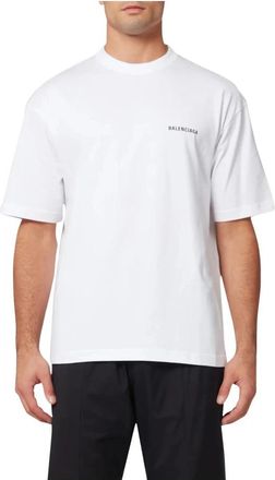 Balenciaga TShirt dos logo - Heren - T-shirts - Wit - 2XS - Katoen - Tops
