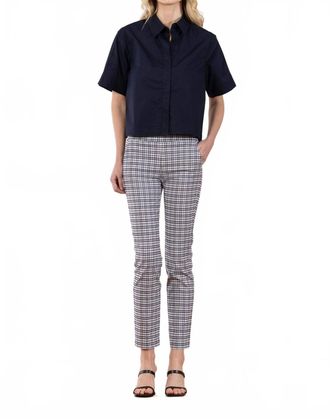 Avenue Montaigne Lulu Straight Cropped Pant In Screen Blue