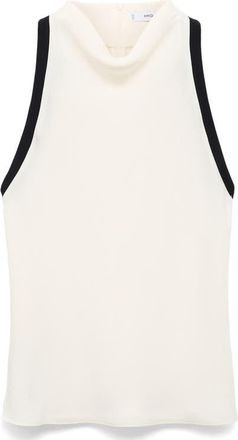Mango Drape Collar Sleeveless Top in Ecru at Nordstrom, Size 4