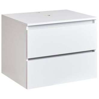 Beliani Mueble De Pared Para Ba&ntilde;o Suspendido 2 Cajones 60 X 47 Cm Blanco Serra