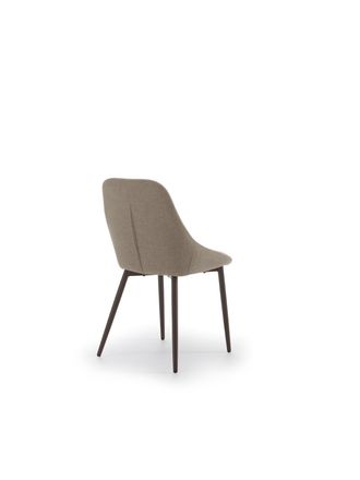 Stones Sedia Da Interni Kira Con Seduta In Tessuto Easy-clean Colore Beige E Struttura In Metallo Verniciato Bronzo - Design Contemporaneo