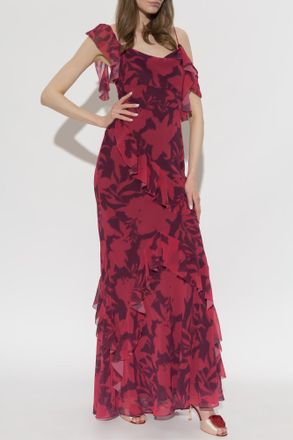 Self Portrait Dress With Ruffles, Womens, Red