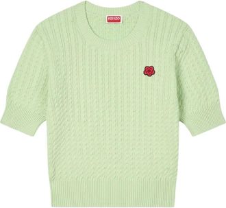 Kenzo Trui met ronde hals - Dames - Ronde hals truien - Groen - L - Katoen - Truien & Vesten