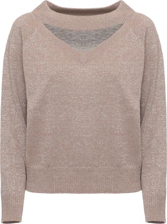 D.exterior Beige Cut-Out Lurex Wool Sweater