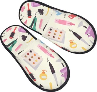 Generic Women Men Slippers Hairdressing Equipment Cartoon House Slippers Comfort Plush House Shoes Deluxe Indoor Shoes For Outdoor Travel Guest M