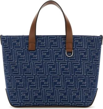Fendi Blue FF Jacquard Tote