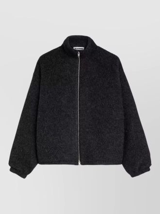 Jil Sander high collar crewneck jacket nylon silk