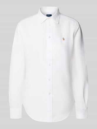 Polo Ralph Lauren Regular Fit Hemdbluse mit Logo-Stitching in Weiss, Gr&ouml;&szlig;e L