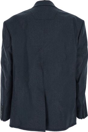 Juun.J Mens Grey Double-Breasted Wool Jacket Blazers