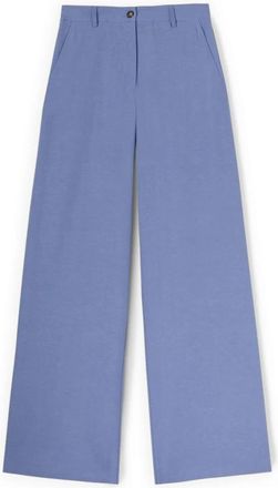 Motivi Wide Broeken - Dames - Wijde Broeken - Blauw - 2XS - Linnen - Broeken