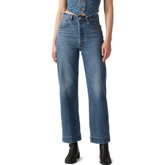 Levi's Ribcage Tailored High Waist Ankle Straight Leg Jeans in Valley View Crease at Nordstrom Rack, Size 29 X 27