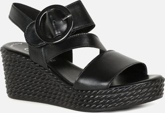 Gabor Womens Drama Womens Wedge Heel Sandals - Black - Size: 6.5