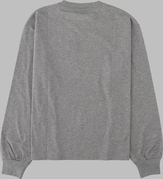 Ganni Graphic-Print Organic Cotton Sweatshirt - Gray