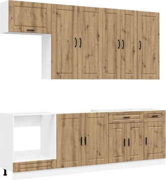 vidaXL Unidad De Cocina Porto 8 Uds. Roble Artisan Vidaxl