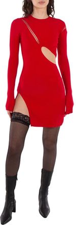 The Attico Cut-Out Detail Long Sleeve Mini Dress, Brand Size 36 ( US Size 2 )