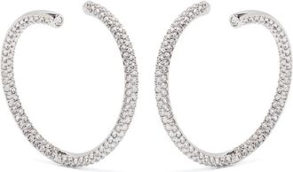 Swarovski Dextera sculpted hoop earrings - women - glass/Metal - One Size - Silver