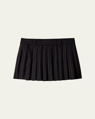 Miu Miu Striped Pleated Mini Skirt