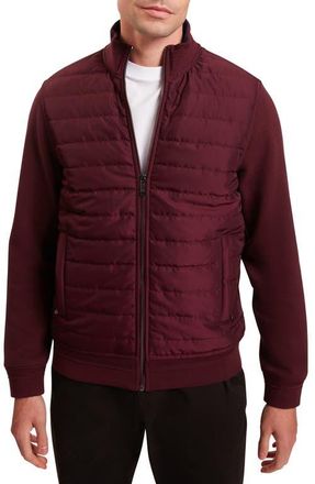 Ted Baker Durano Quilt Front Piqu&eacute; Jacket in Maroon at Nordstrom, Size 6