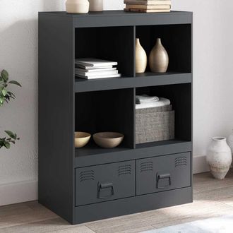 vidaXL Aparador De Acero Gris Antracita 67x39x95 Cm Vidaxl