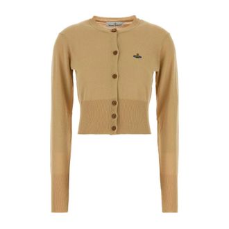 Vivienne Westwood Cardigans, female, Brown, Size: XS Bea Cropped Cardigan