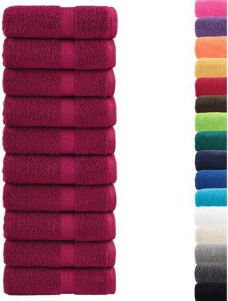 vidaXL Toallas De Invitados Solund 10 Uds Burdeos 30x50 Cm 600 Gsm Vidaxl