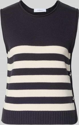 Comma Stricktop mit Rollsaum in Marine, Gr&ouml;&szlig;e 34