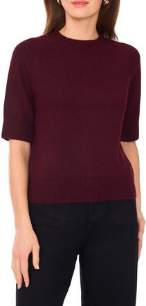Vince Camuto Crewneck Short Sleeve Sweater in Wine at Nordstrom Rack, Size X-Large