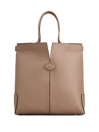 Tod's small DI Folio logo detail shopping tote - women - Calf Leather - One Size - Neutrals