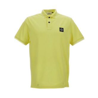 Stone Island Cotton-piqu&eacute; Polo Shirt - male - Stone Island - Polo Shirts - Yellow - M - Tops