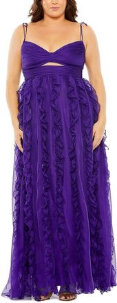 Mac Duggal Plus Keyhole Chiffon Gown