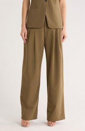 Wayf Pleated Pants in Olive at Nordstrom Rack, Size X-Small