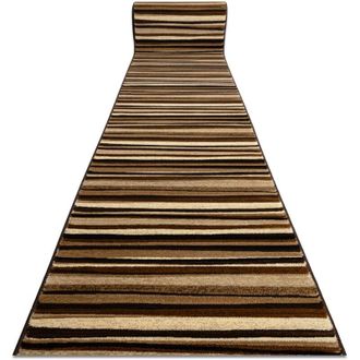 RugsX Rugsx - Alfombra De Pasillo Royal 5374 Ondas Rayas Beige / Marr&oacute;n 70cm Brown 70x610 Cm