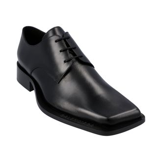 Balenciaga Mens Leather Cut Derby Shoes Black - Size EU 44