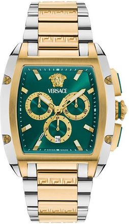Versace Dominus Chronograph Bracelet Watch, 42mm x 50mm in Two Tone at Nordstrom