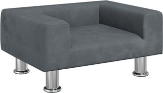 vidaXL Sof&aacute; Para Ni&ntilde;os De Terciopelo Gris Oscuro 50x40x26,5 Cm Vidaxl