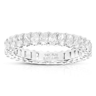 Vir Jewels 2 cttw Radiant Lab Grown Diamond Eternity Ring Wedding Band in 14K White Gold For Women