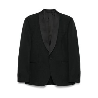 Lardini Blazers, male, Black, Size: XL Black Jacket with Rear Vent