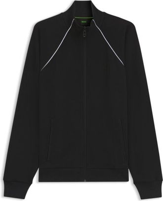 BOSS Contrast-piping sweatshirt in a cotton blend