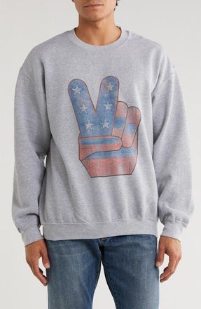 Junk Food Peaceful Graphic Sweatshirt in Heather Grey at Nordstrom Rack, Size Large
