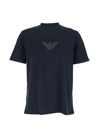 Emporio Armani Blue Crew Neck Logo T-shirt