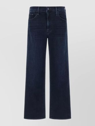 Mother denim mid rise wide straight leg ankle jeans