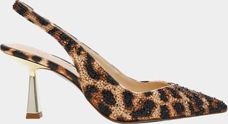 Betsey Johnson Womens Clark Sling-Back Heels In Leopard
