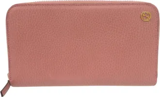 Gucci Pink Leather Long Wallet (Bi-Fold) (Pre-Owned)