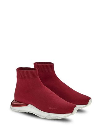 Ferragamo Logo-Print Slip-On Sneaker - Red