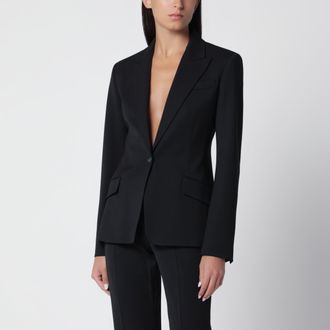Andamane Single-breasted black jacket in wool blend