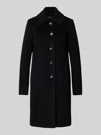 Milo Kurzmantel aus Lanawolle-Mix mit Umlegekragen Modell ISA in Black, Gr&ouml;&szlig;e 42