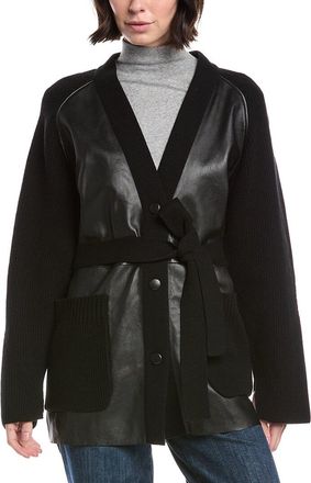 Bogner Roxana Leather Front Wool & Cashmere-Blend Jacket