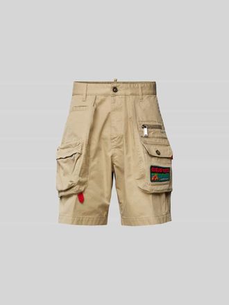 Dsquared2 Loose Fit Cargoshorts mit Label-Patch in Beige, Gr&ouml;&szlig;e 48